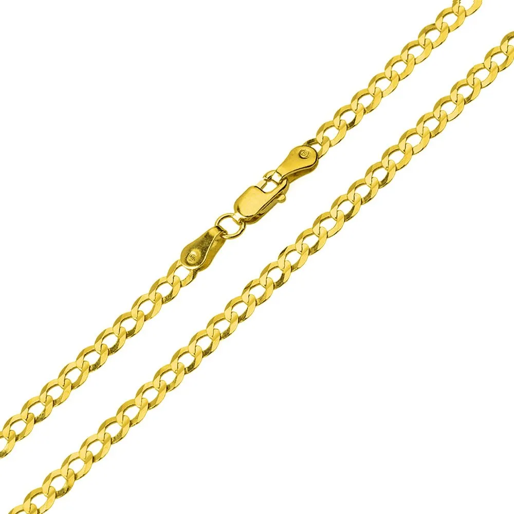 14K Gold Beaded Style Infinity Pendant with Cuban Chain Necklace - Yellow Gold