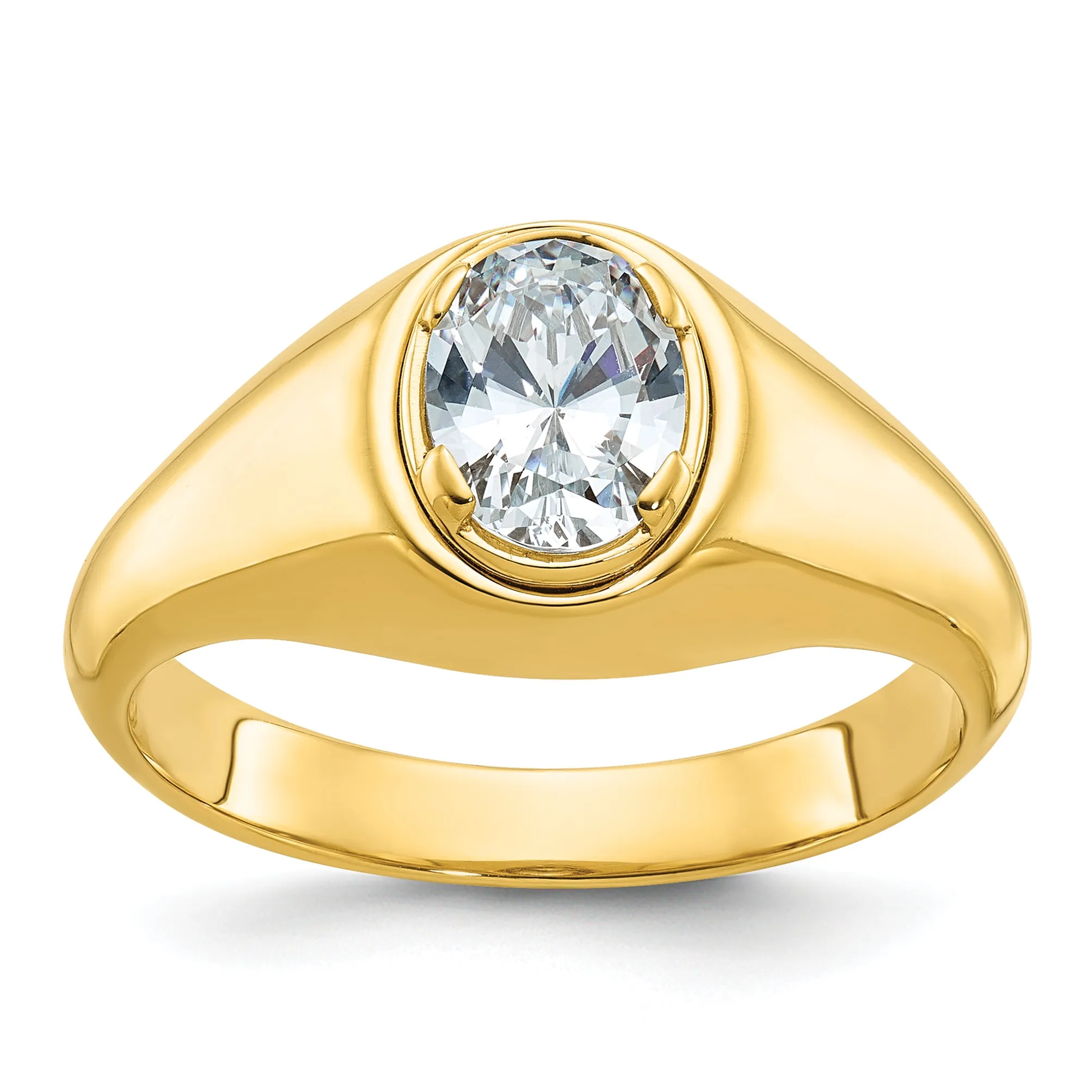 14k Men's Oval Complete Lab Grown VS/SI FGH Diamond Ring