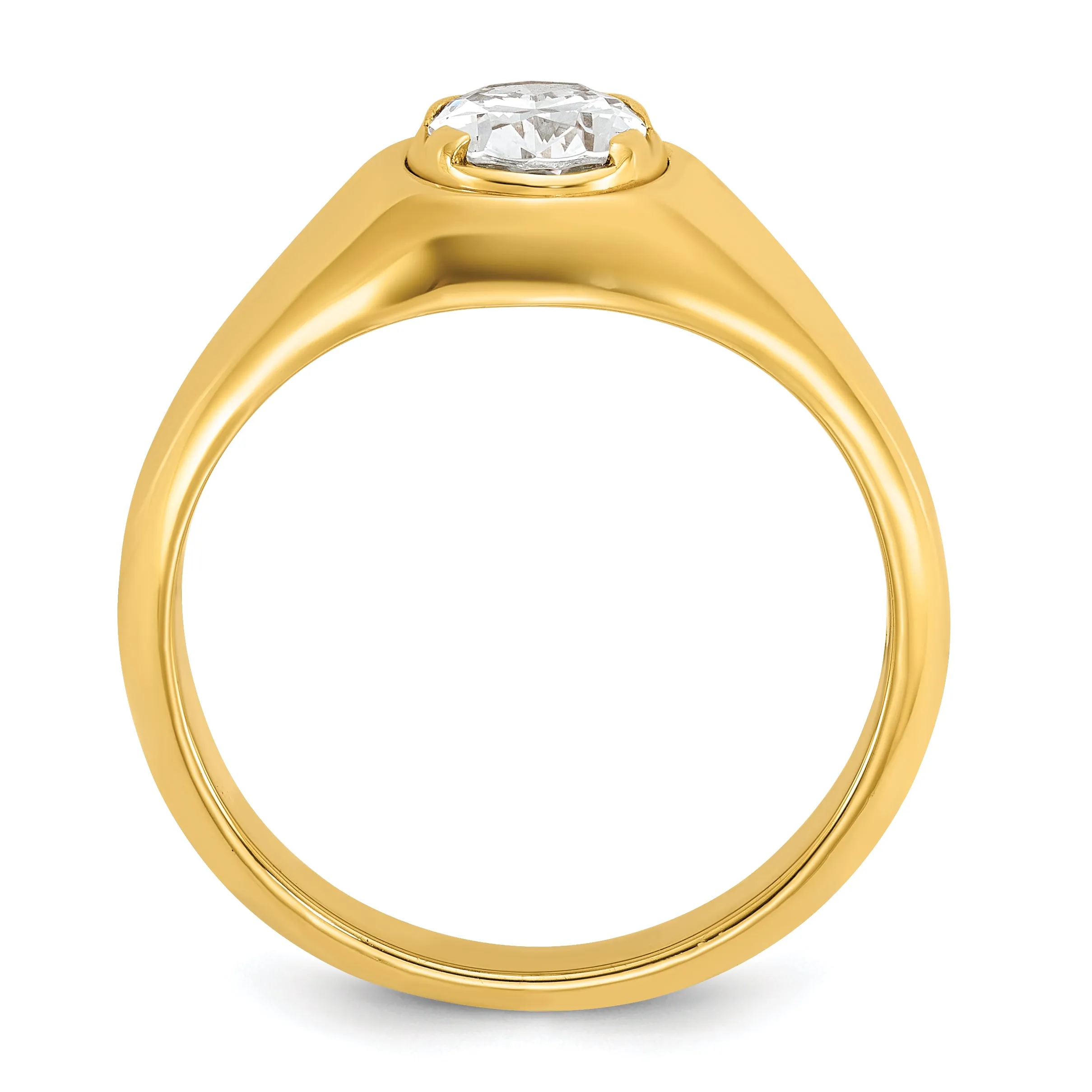 14k Men's Oval Complete Lab Grown VS/SI FGH Diamond Ring