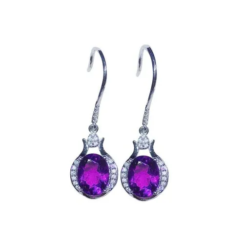 14K Rose Gold Jewelry Real Natural Amethyst Gemstone