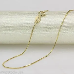 15.7INCH Real 18K Yellow Gold Necklace Special Box Link Chain Necklace Au750