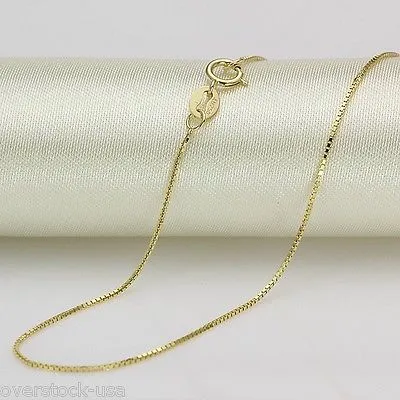 15.7INCH Real 18K Yellow Gold Necklace Special Box Link Chain Necklace Au750