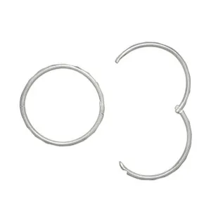 19MM Sterling Silver Square Edged Hoop Earrings - Hinged Hoops - Plain & Simple Faceted Hinged