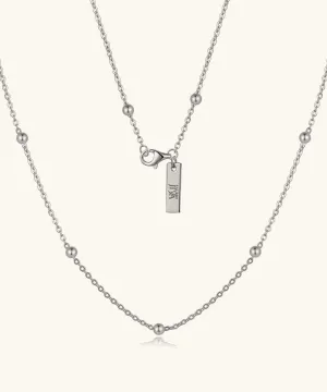 24K White Gold Satellite Chain Necklace - 1mm