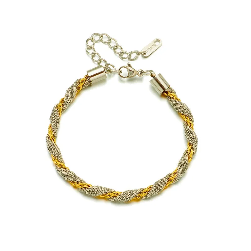 316L Stainless Steel Gold Silver Color Chains Bracelet For Women