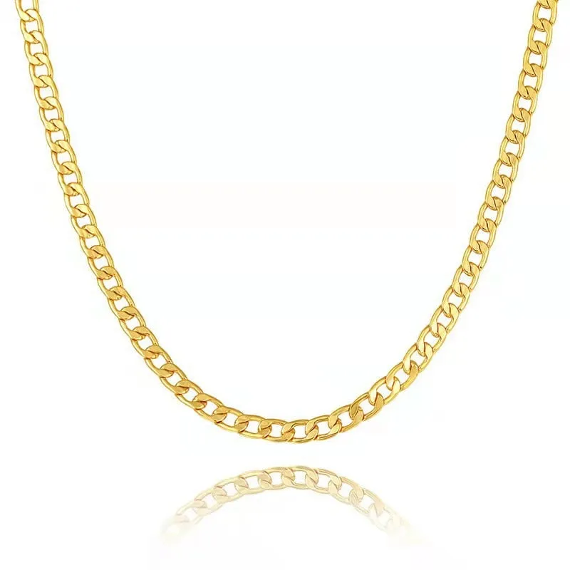 316L Stainless Steel Plain Circle Cuban Chain Street Style Hot Punk Fashion Woman