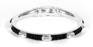 925 Silver Black beaded Bangle Set For 3 To 4 Years  Kids (Design 1)