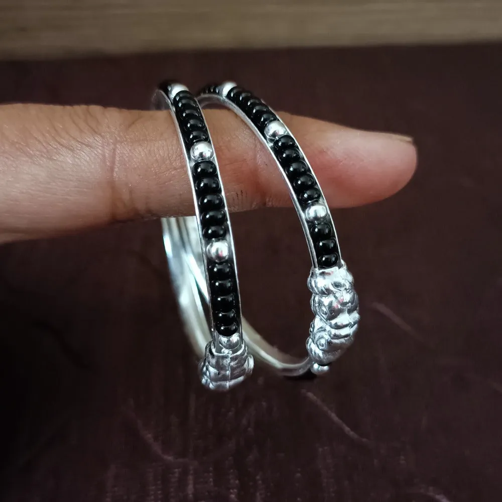 925 Silver Designer Unisex Baby Bangle Set (Design 137)