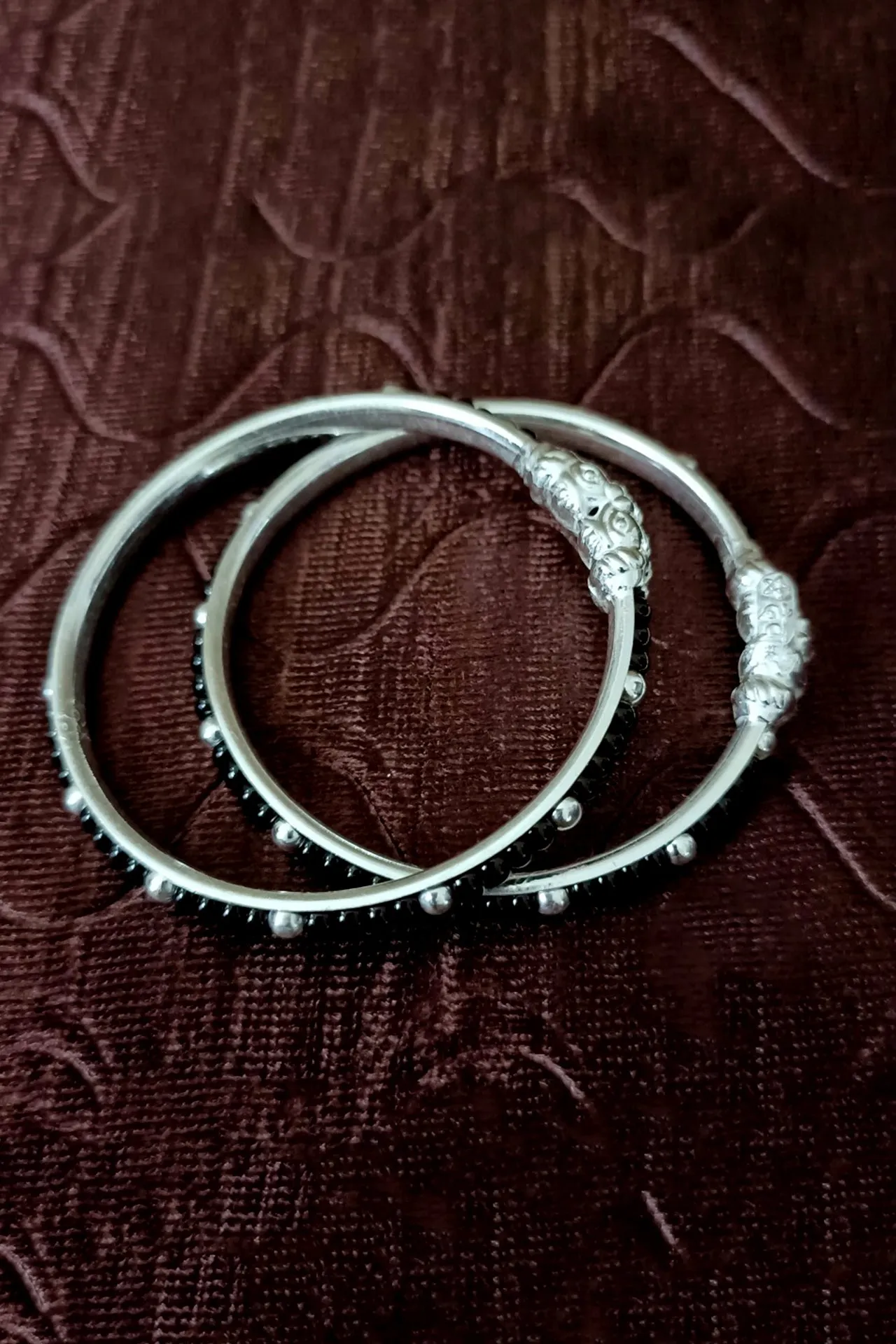 925 Silver Designer Unisex Baby Bangle Set (Design 138)