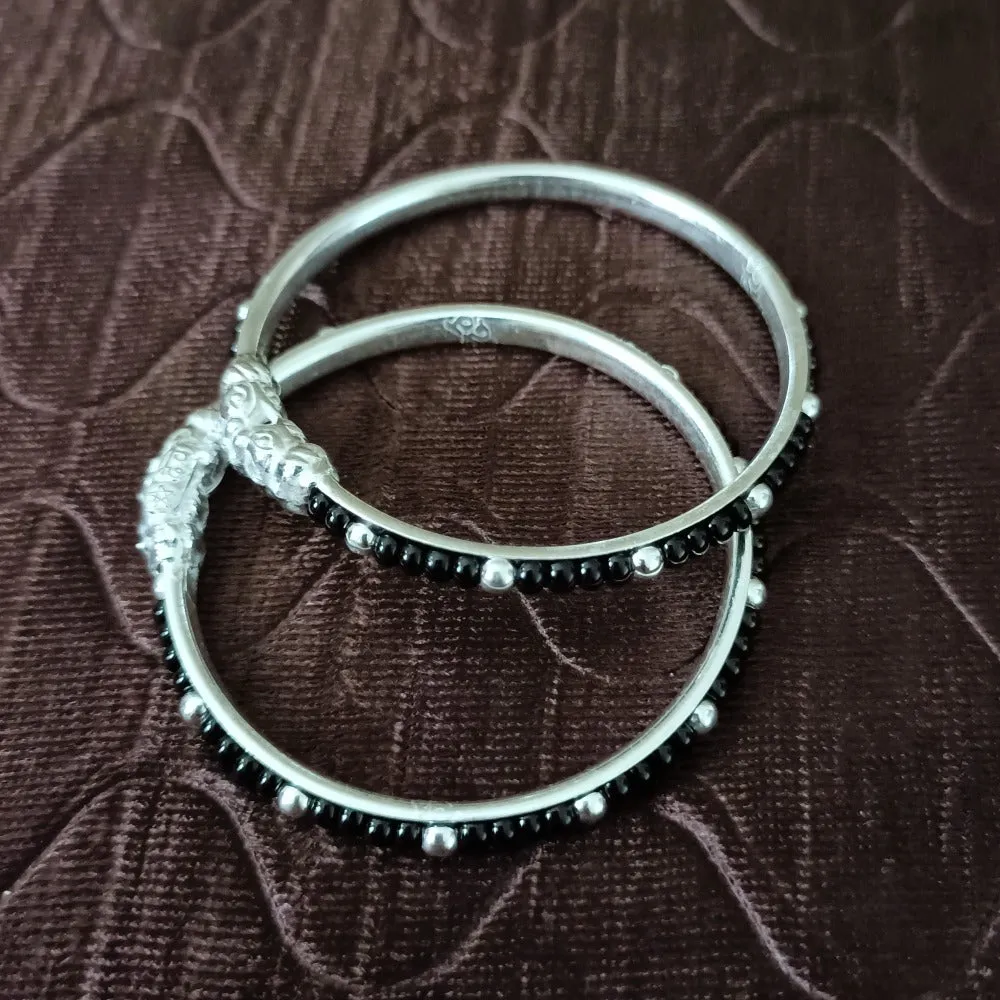 925 Silver Designer Unisex Baby Bangle Set (Design 138)