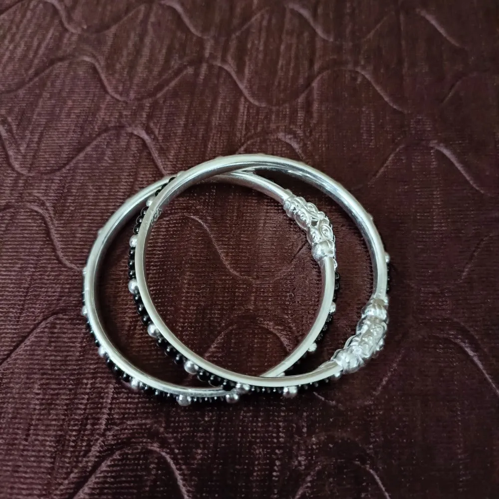 925 Silver Designer Unisex Baby Bangle Set (Design 139)