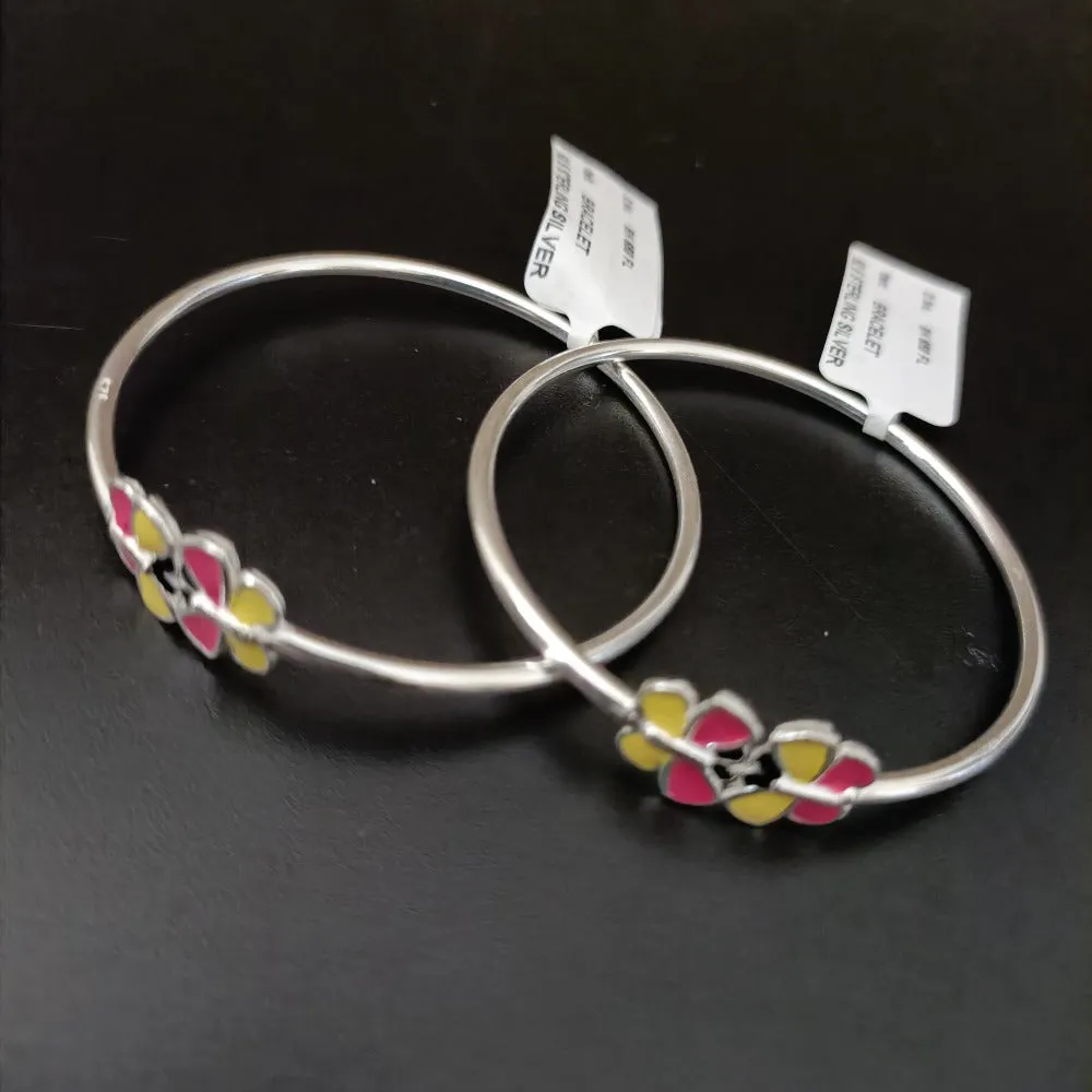 925 Silver Designer Unisex Baby Bangle Set (Design 147)