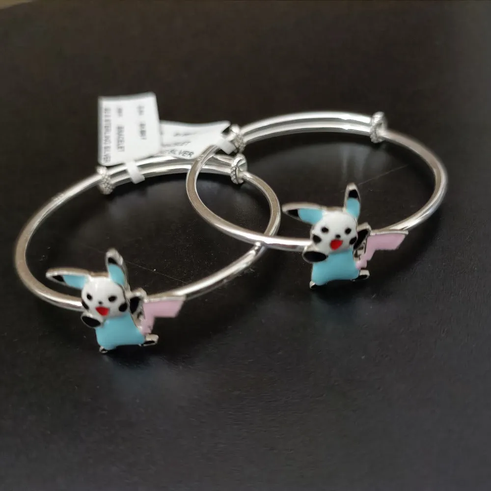 925 Silver Designer Unisex Baby Bangle Set (Design 148)
