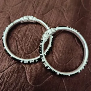 925 Silver Designer Unisex Baby Bangle Set (Design 155)