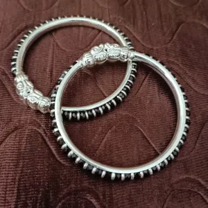 925 Silver Designer Unisex Baby Bangle Set (Design 156)