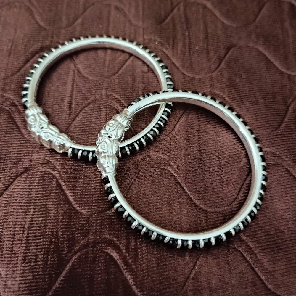 925 Silver Designer Unisex Baby Bangle Set (Design 156)