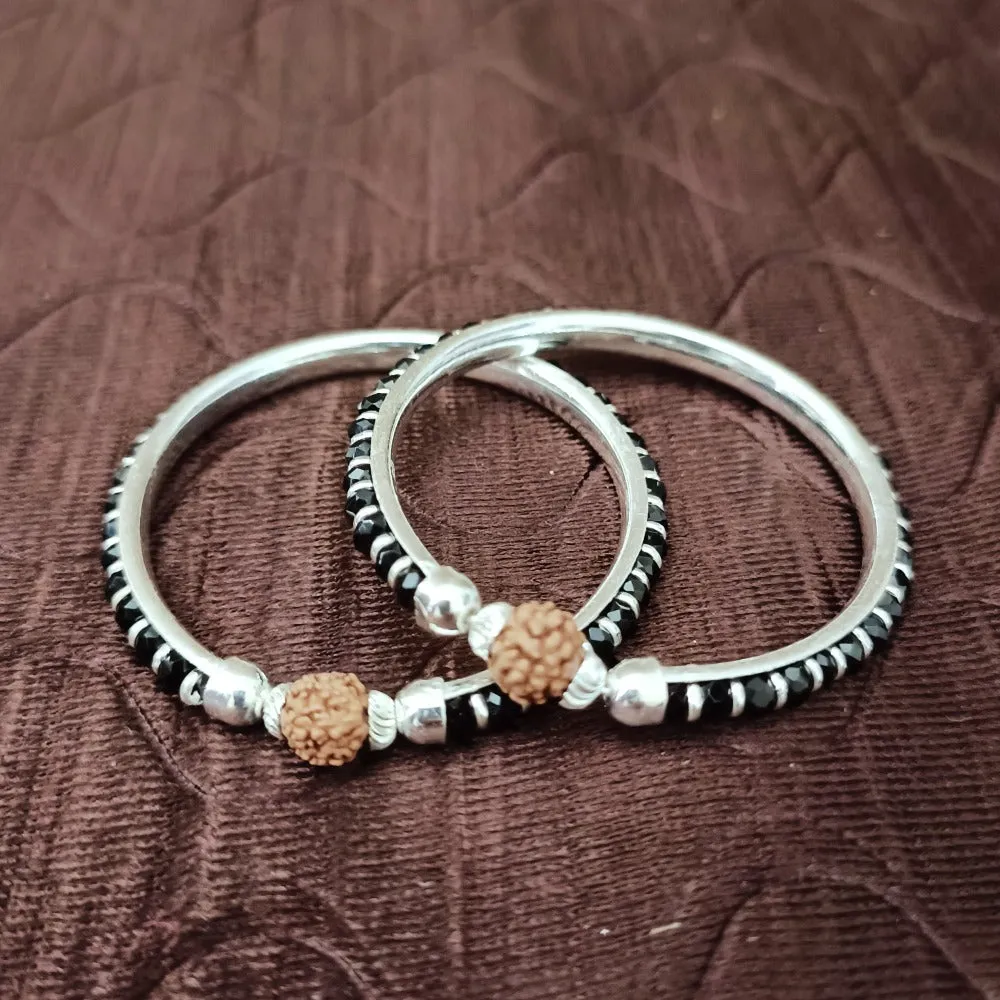 925 Silver Designer Unisex Baby Bangle Set (Design 158)