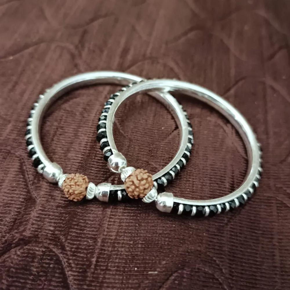 925 Silver Designer Unisex Baby Bangle Set (Design 158)