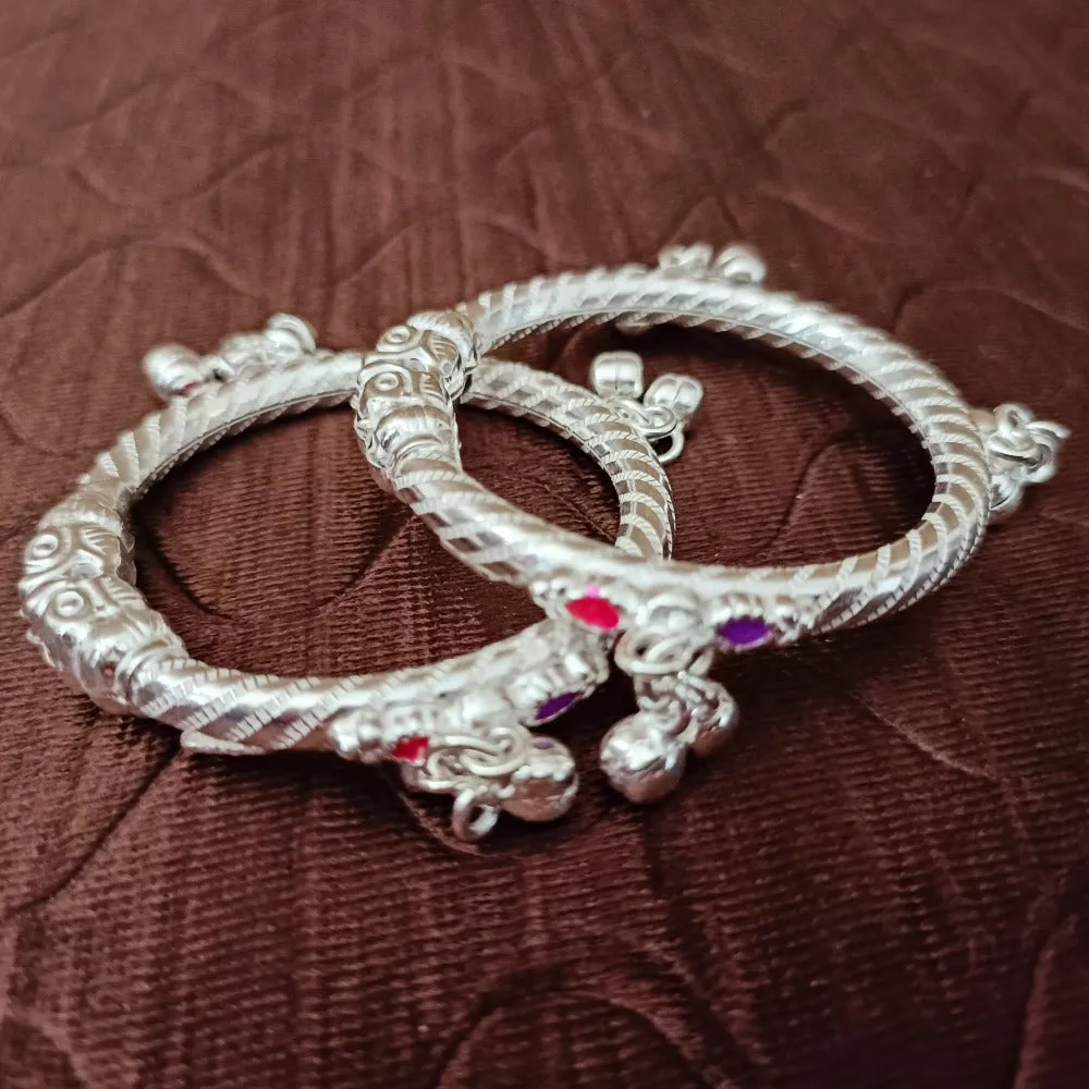 925 Silver Designer Unisex Baby Bangle Set (Design 164)