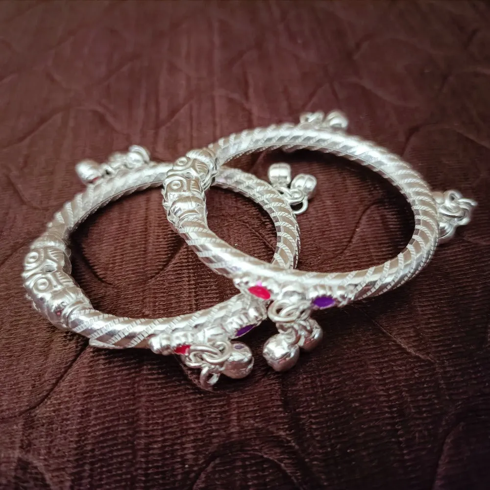 925 Silver Designer Unisex Baby Bangle Set (Design 164)