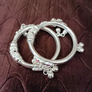 925 Silver Designer Unisex Baby Bangle Set (Design 165)