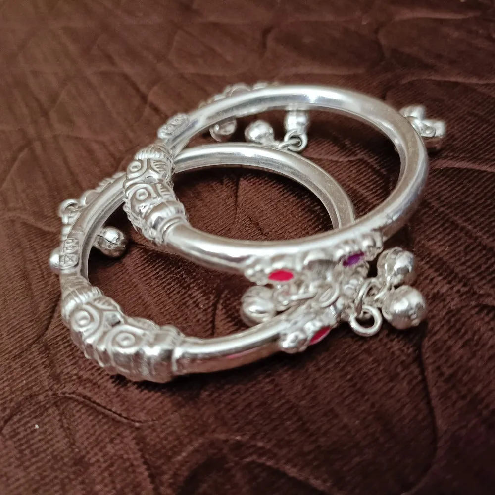 925 Silver Designer Unisex Baby Bangle Set (Design 165)