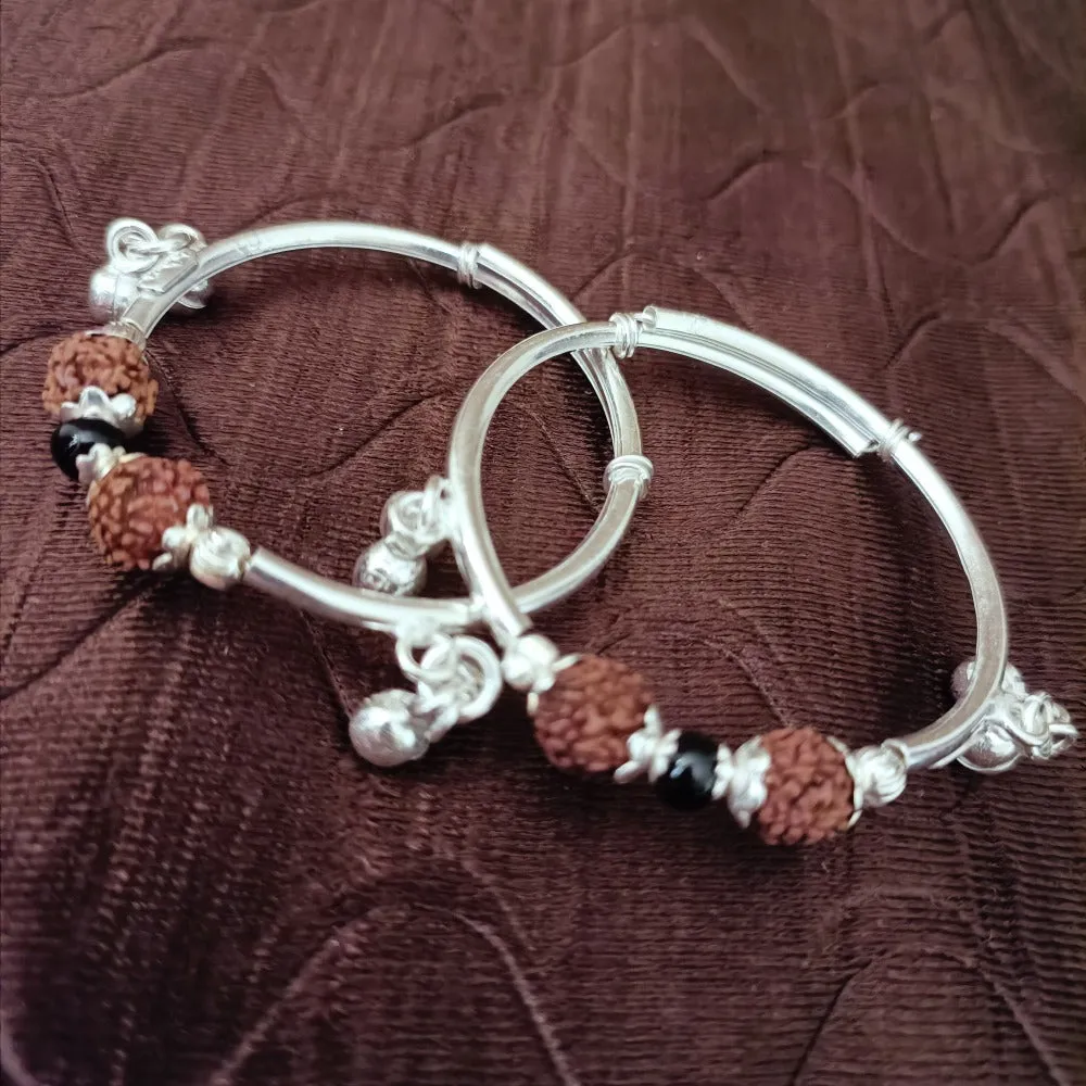 925 Silver Designer Unisex Baby Bangle Set (Design 167)