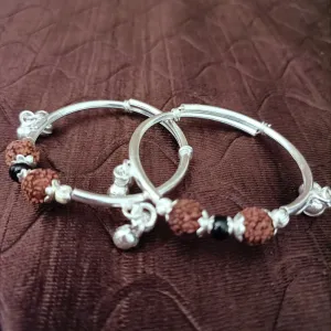 925 Silver Designer Unisex Baby Bangle Set (Design 167)