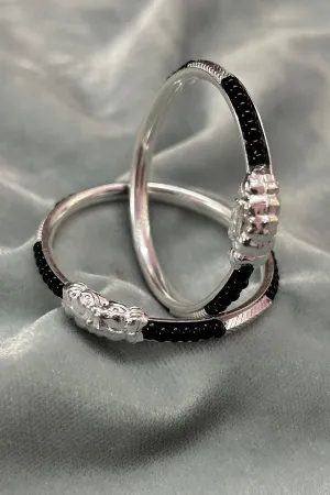 925 Silver Designer Unisex Baby Bangle Set (Design 187)