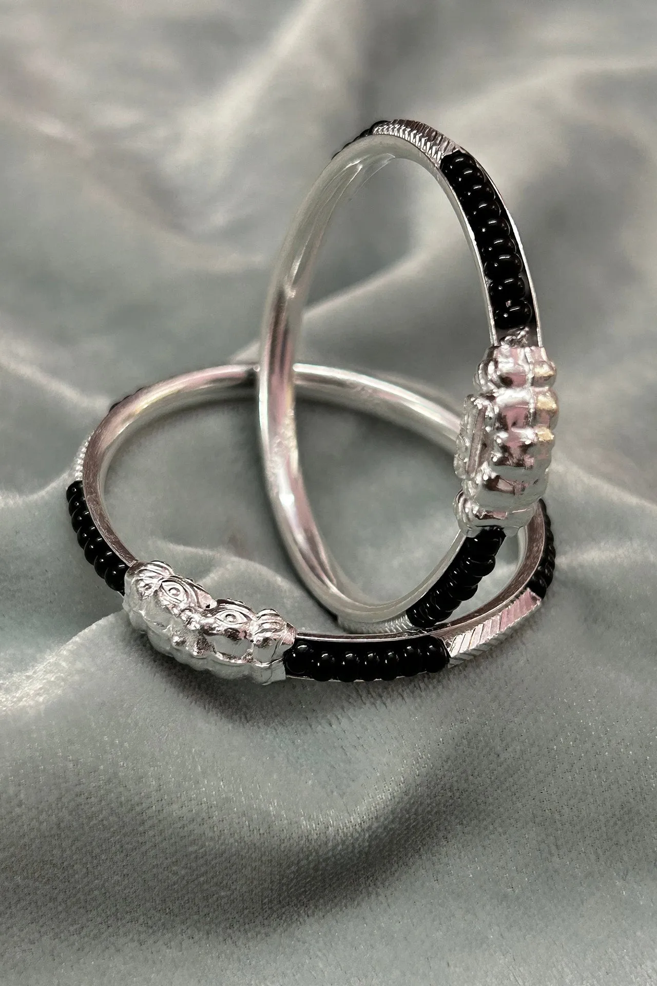 925 Silver Designer Unisex Baby Bangle Set (Design 187)