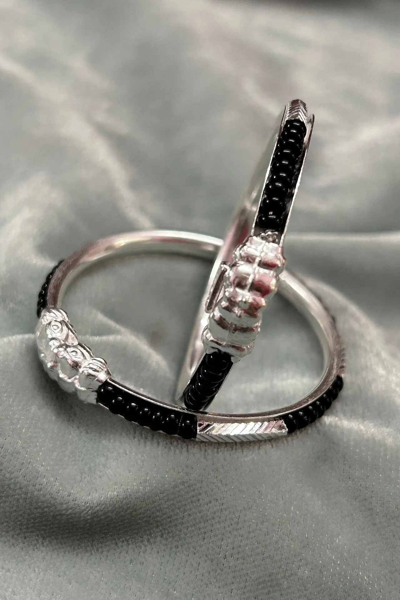 925 Silver Designer Unisex Baby Bangle Set (Design 187)