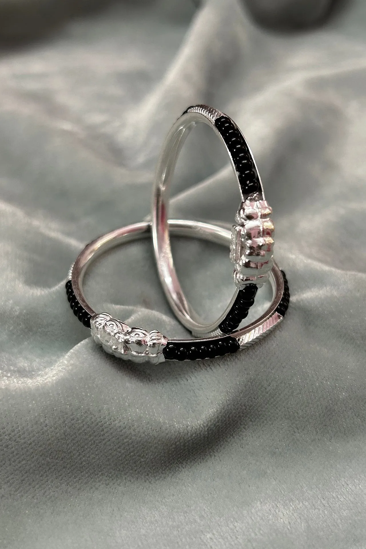 925 Silver Designer Unisex Baby Bangle Set (Design 187)