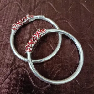925 Silver Designer Unisex Openable Baby Bangle Set (Design 126)