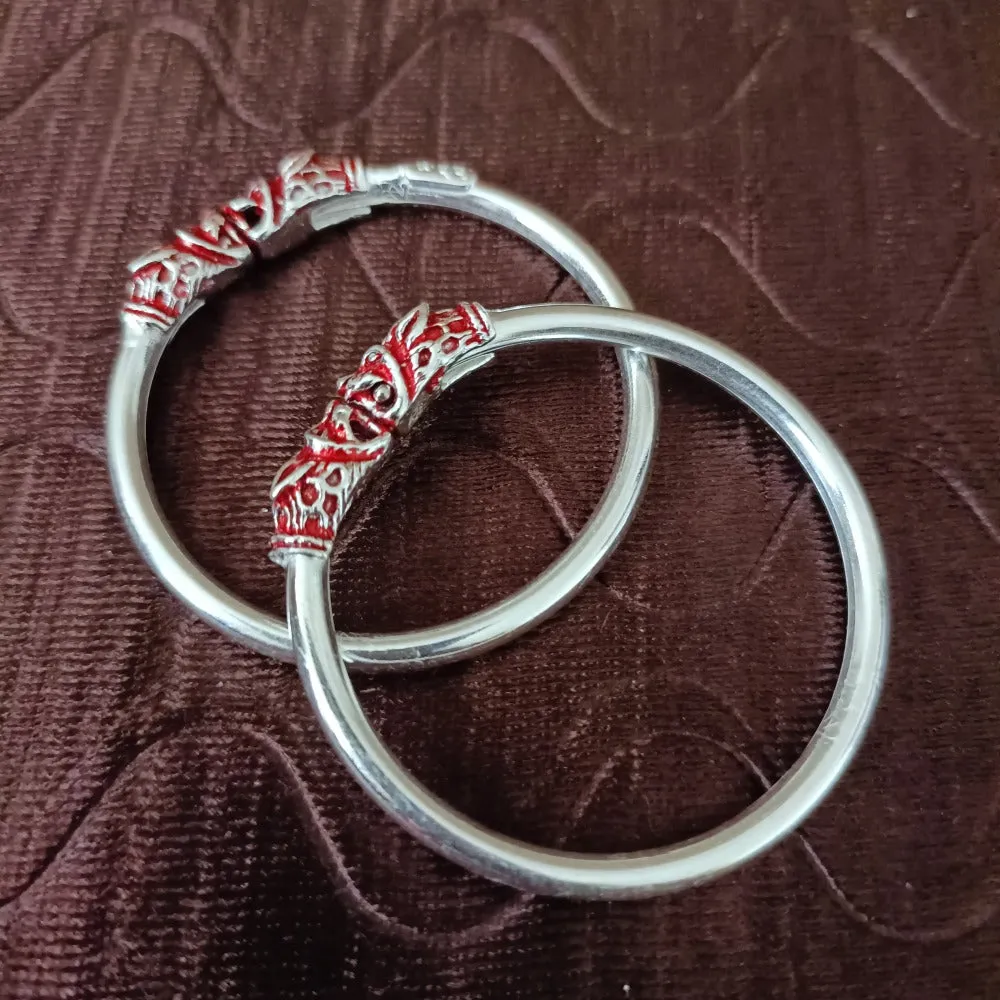 925 Silver Designer Unisex Openable Baby Bangle Set (Design 126)