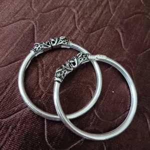925 Silver Designer Unisex Openable Baby Bangle Set (Design 127)