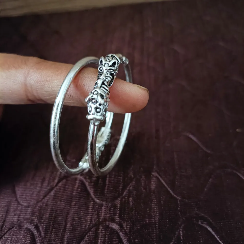 925 Silver Designer Unisex Openable Baby Bangle Set (Design 132)