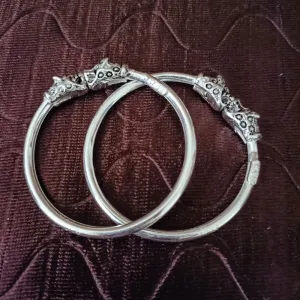 925 Silver Designer Unisex Openable Baby Bangle Set (Design 132)
