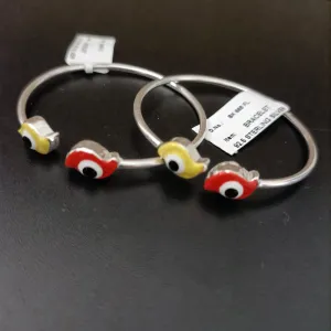 925 Silver Designer Unisex Openable Baby Bangle Set (Design 150)