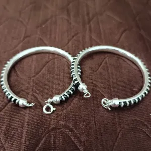 925 Silver Designer Unisex Openable Baby Bangle Set (Design 157)