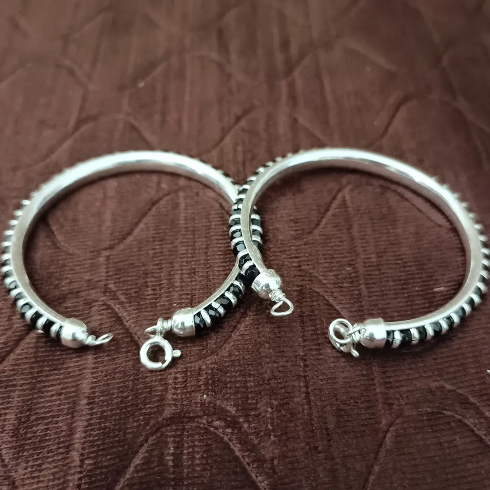 925 Silver Designer Unisex Openable Baby Bangle Set (Design 157)