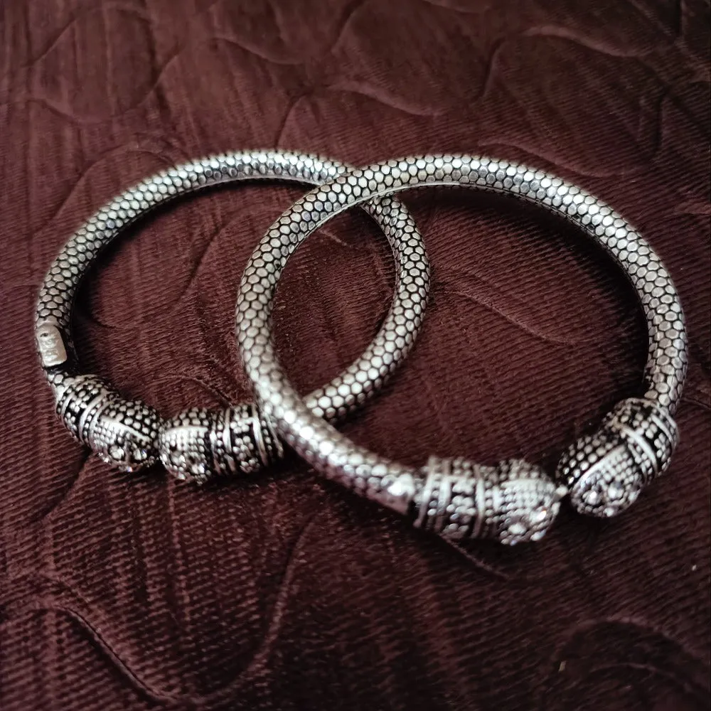 925 Silver Designer Unisex Openable Baby Bangle Set (Design 175)