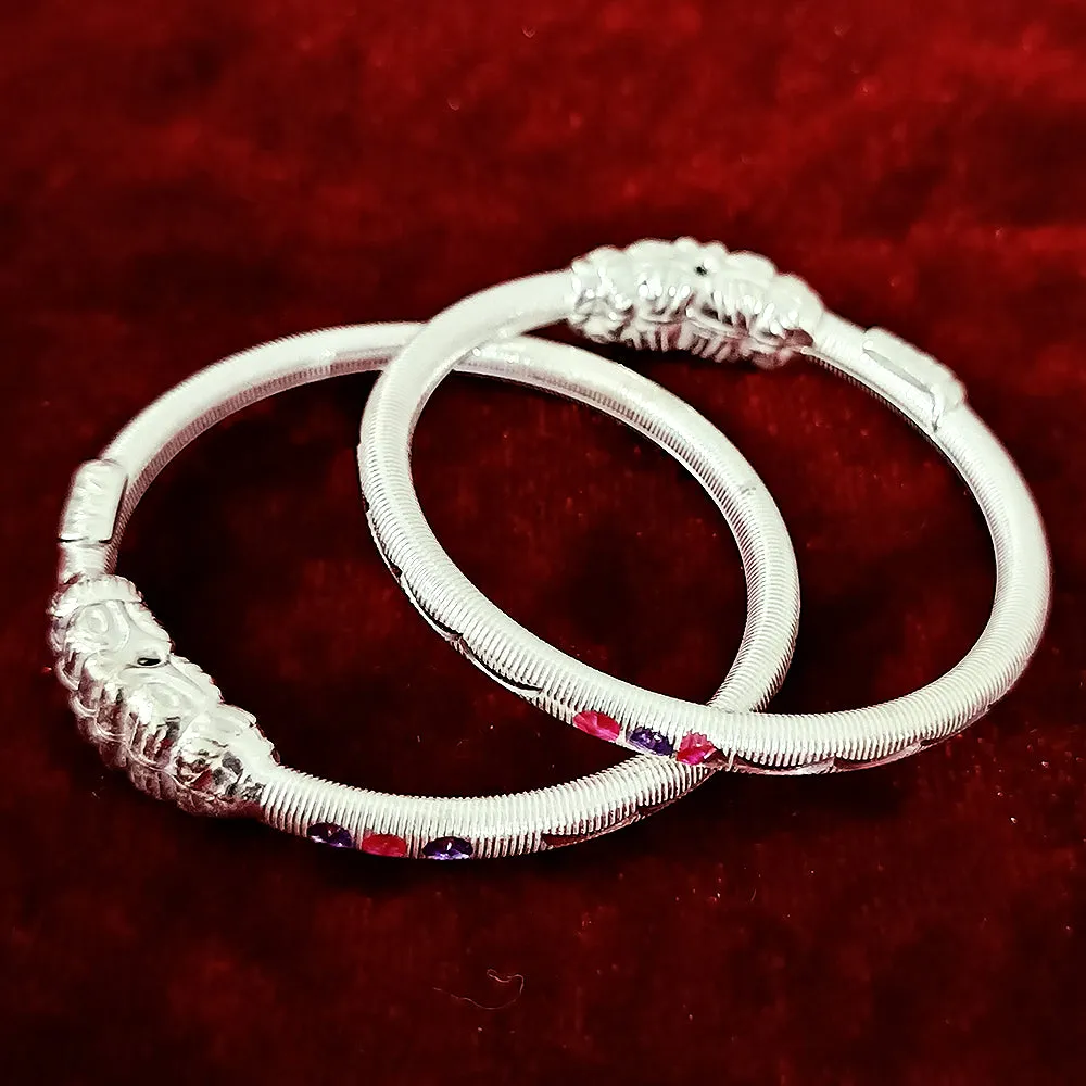 925 Silver Designer Unisex Openable Baby Bangle Set (Design 81)