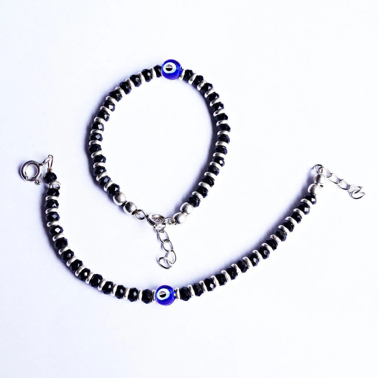 925 Silver Unisex Openable Baby Evil Eye Nazariya Bracelet/Anklet (Design 102)