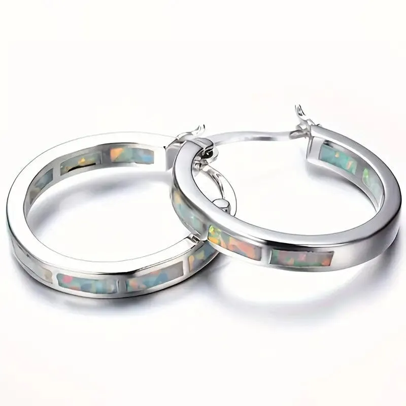 925 Sterling Silver Circular Hoop Earrings