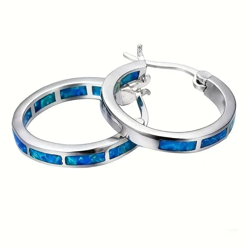 925 Sterling Silver Circular Hoop Earrings