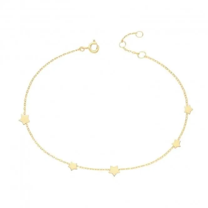 9ct Yellow Gold Star Bracelet BR659