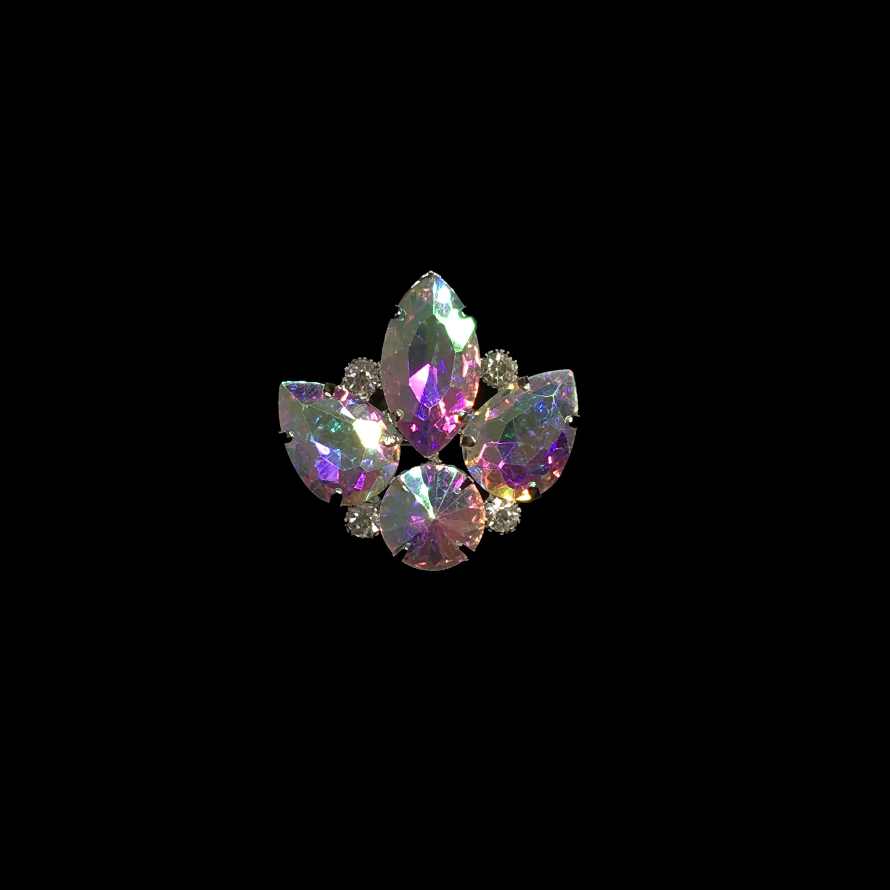 AB Crystal Simple Tear Drop Ring