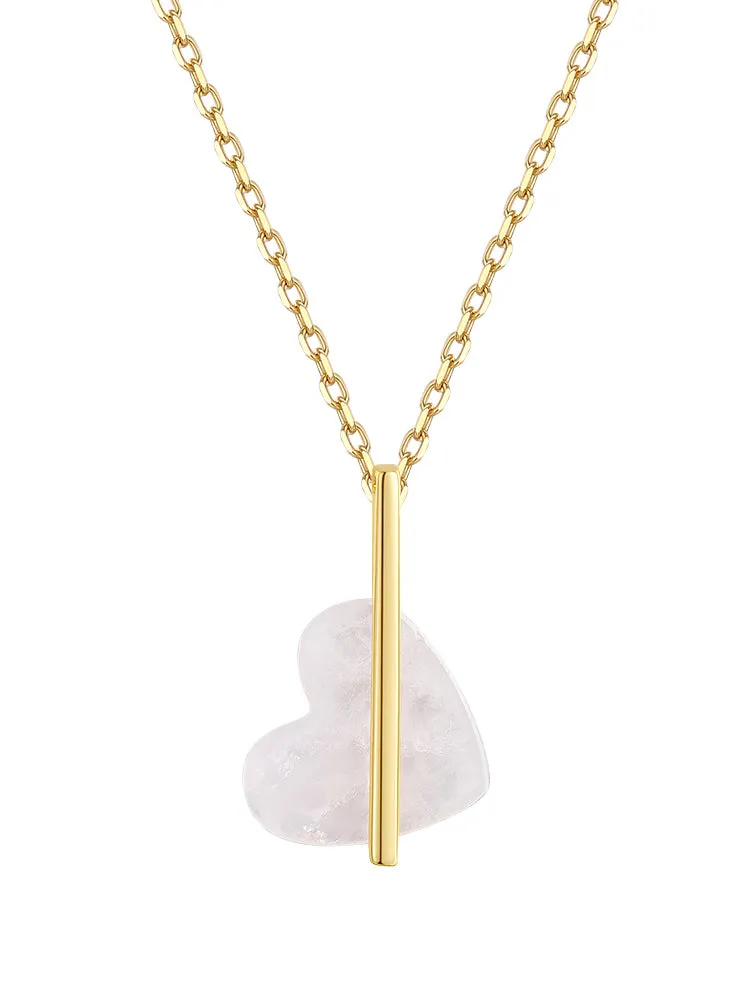 Agate Heart-Shaped Pendant Necklace