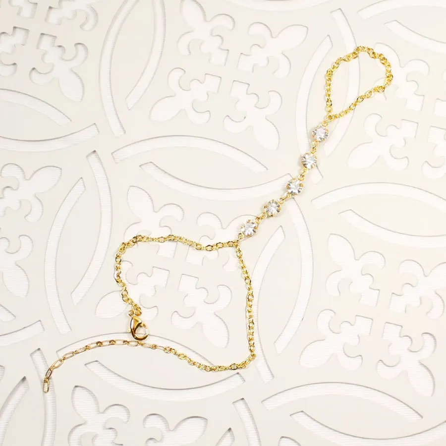 Alek Crystal Hand Chain Bracelet