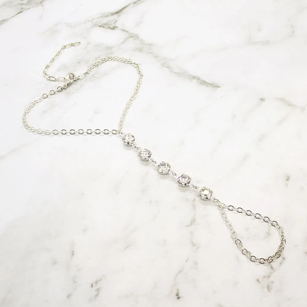Alek Crystal Hand Chain Bracelet